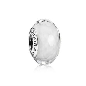 Pandora White Faceted Fascinating Glass Bead Charm